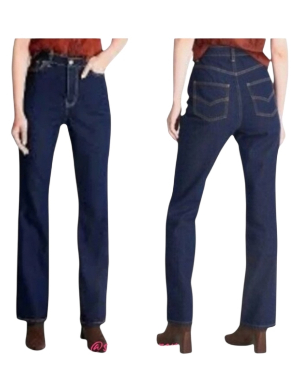 Future Collective High Rise Flare Jeans 100% Cotton Dark Wash